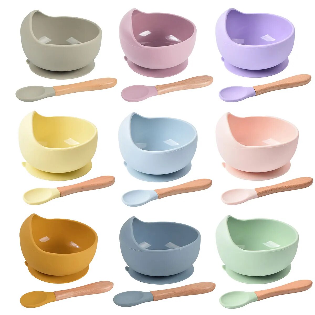 Baby Led Weaning Set - Cuenco de alimentación de silicona para