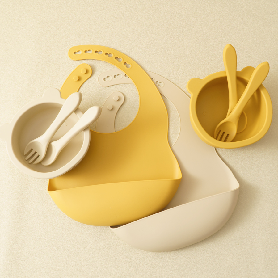 Baby Led Weaning Set - Vajilla de silicona para niños, juego