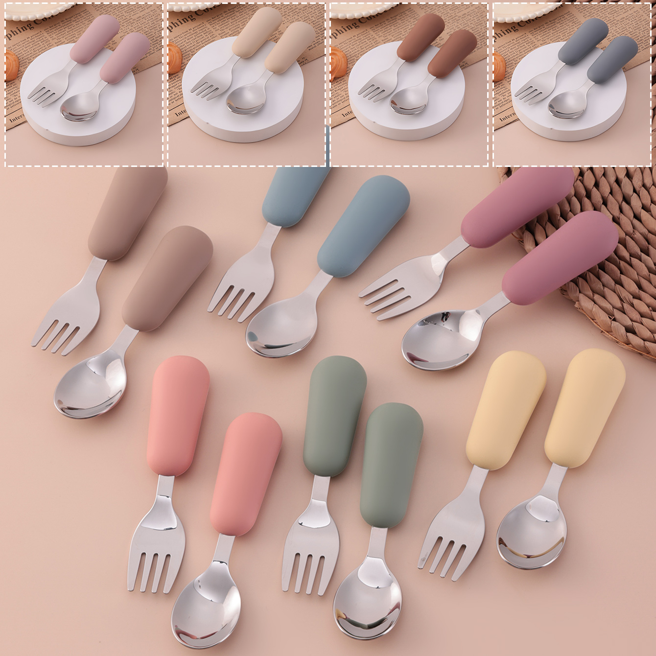 Color niños 2 uds tenedor cuch - Baby Led Weaning Set reseña y precio