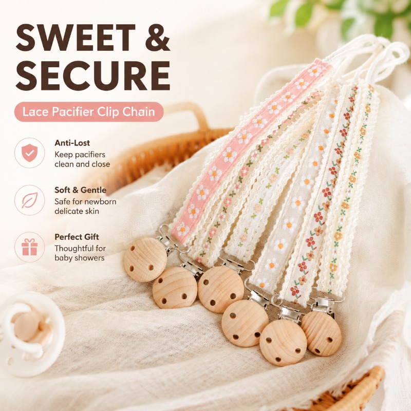 Cadena de Encaje para Chupete, - Baby Products For Gift reseña y precio
